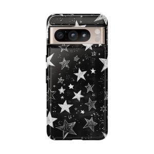 Capa para celular com estampa de céu estrelado em preto e branco, compatível com iPhone 17, 16, 15, 14, 13, 12 Pro Max, Samsung S26, S24, S25 e Google Pixel 8 e 9. imagem 5
