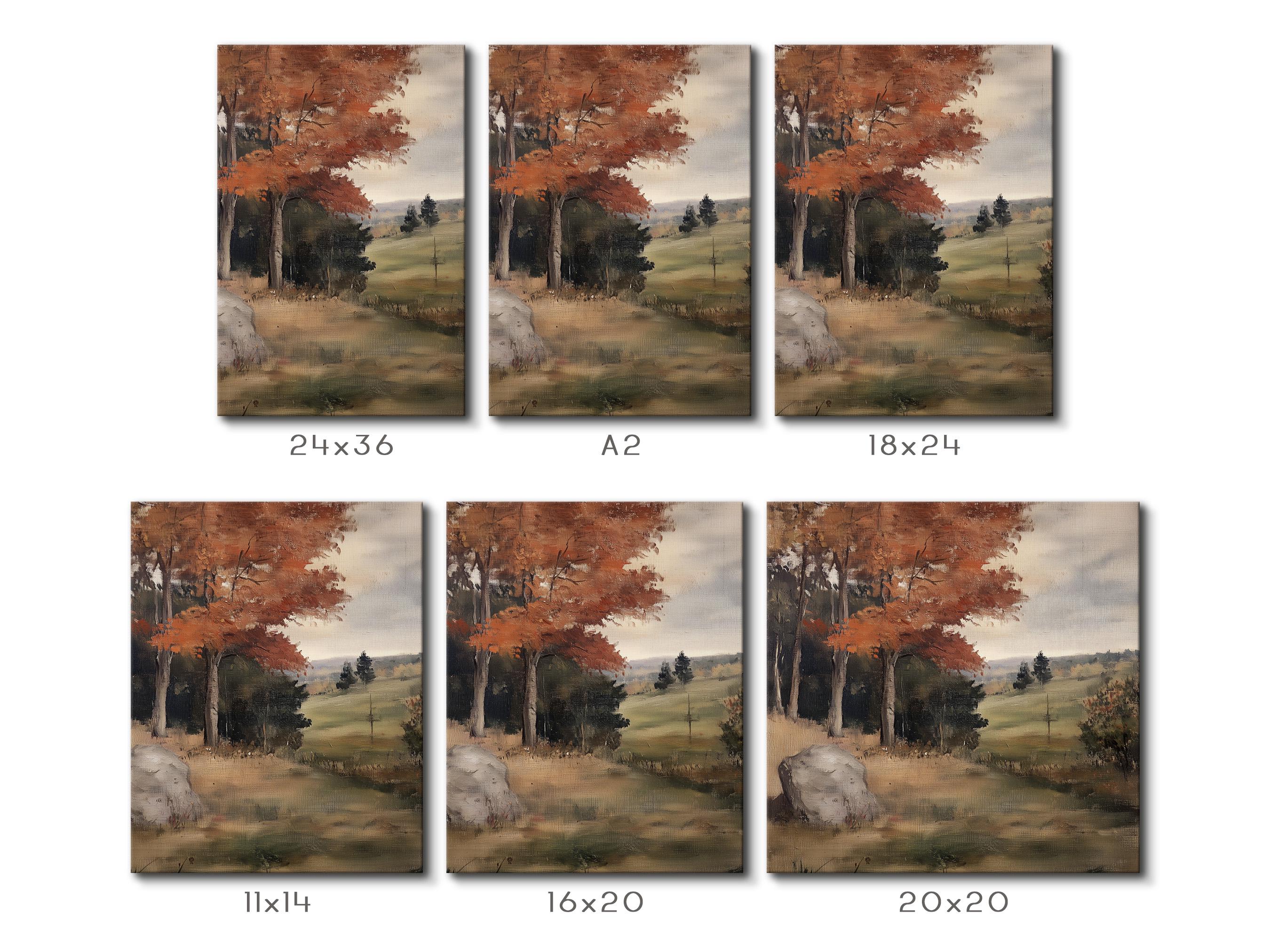 Warm Autumn Landscape Wall Art Printable – Digital Fall Decor – Neutral ...
