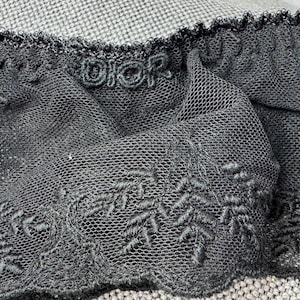 Vintage French Christian Dior Black Lace Garter Belt, Dior Lingerie, Made in France, Size XS, S
