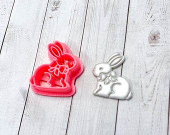 Easter Bunny Cutter with Imprints Polymer Clay 3D Printed