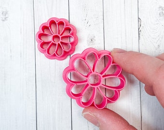 Chunky Daisy with Imprints Cutter Polymer Clay 3D Printed