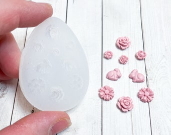 Rose Micro Mold Polymer Clay PMC Nail Art