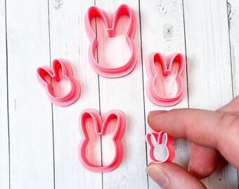 Bunny Rabbit Head Outline Cutter Polymer Clay 3D Printed