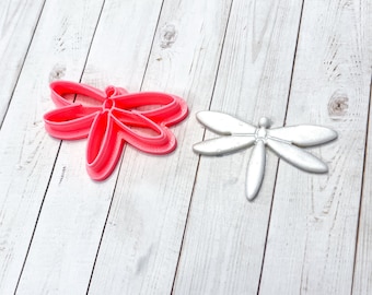 Simple Dragonfly Cutter with Imprints Polymer Clay 3D Printed