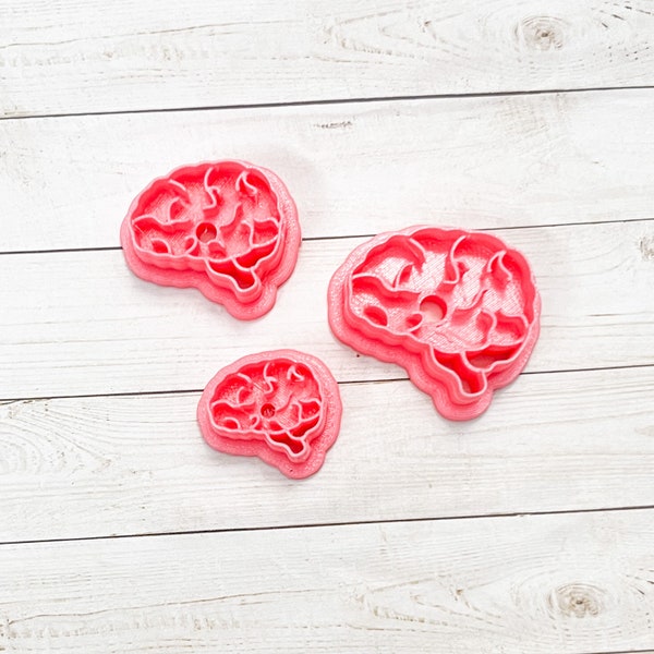 Anatomical Brain with Imprints Cutter Polymer Clay 3D Printed