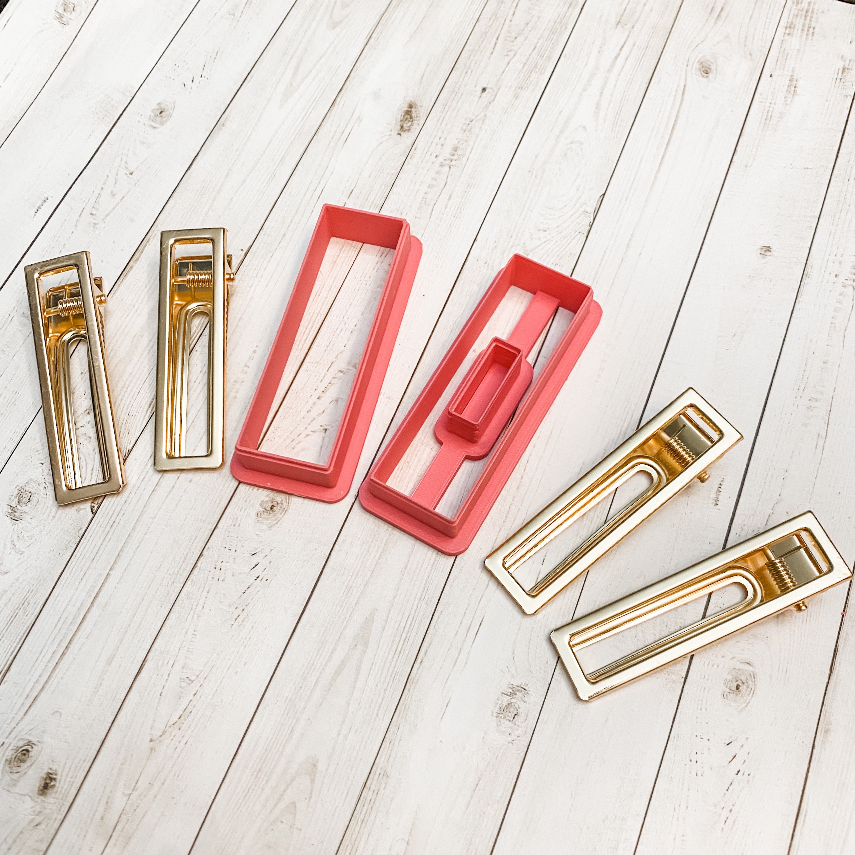 Rectangular Barrette Hair Clip Cutter Set and Blanks Polymer Clay 3D …