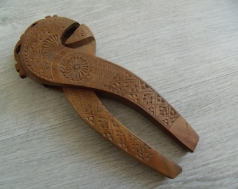Vintage Hand Carved Wooden Nutcracker: Folk Art Ornament