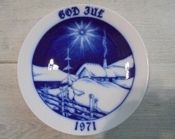 Vintage 1971 Häfefors “God Jul” Swedish Christmas Plate