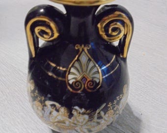 Handmade Terracotta Vase with 24K Gold, Ceramic Art Decor, Small Luxury Vase
