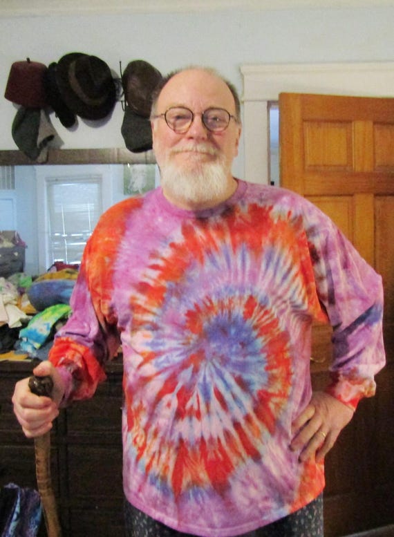 Gildan, 3x, Long Sleeve spiral tie dyed winter tee shirt