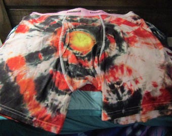 Men's Boxer Briefs, Tie Dye, Sunburst, multicolored, 2x, tag less, bright colored, underwear