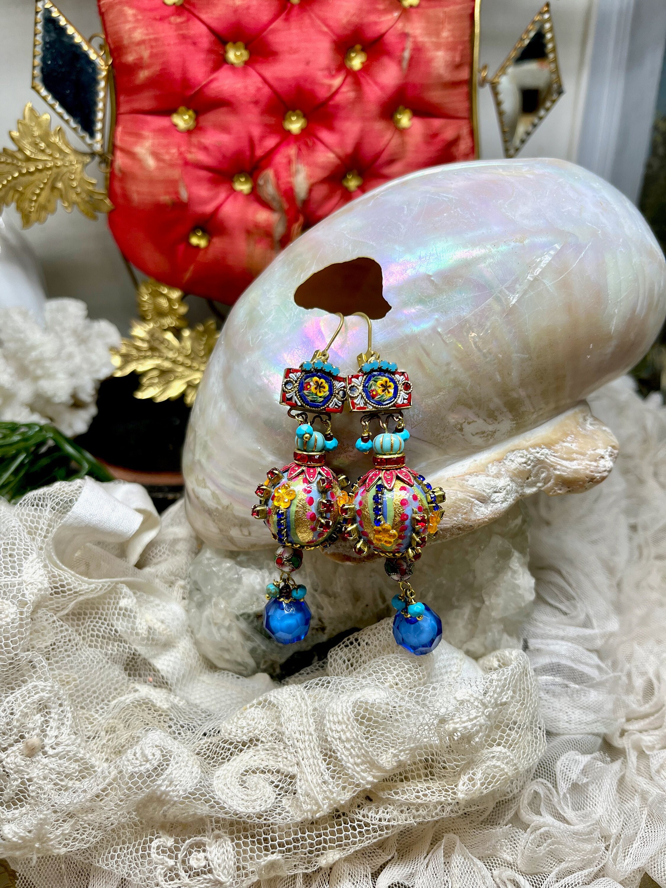 リリーグレース イヤリング ビザンチン ジュエル ハンドメイド ビーズ 