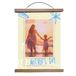 Teak Magnetic Poster Hanger: Solid Wood Art Display