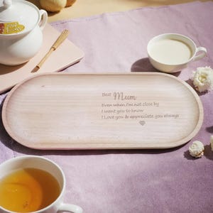 Personalised Wooden Tea Board, Biscuit Board, Coffee & Cake Tray ,Snack Serving Board ,Mother's Day gift , gifts for her