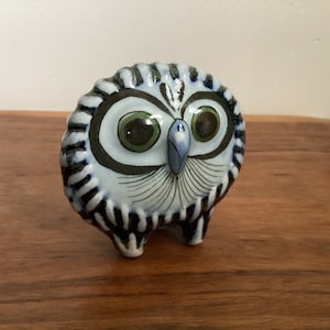 Ken Edwards México Figura de búho - Pintado a mano - Búho coleccionable - Cerámica de arte popular mexicano - Búho vintage - Firmado KE México