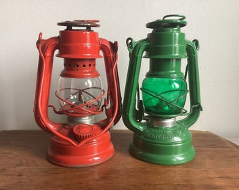 Hurricane Lantern No 350 Set 2 - Winged Horse - Kerosene Lamp - Stop and Go Lamp - Oil Lamp - Made in Japan - Railroad Lantern - Patio Decor