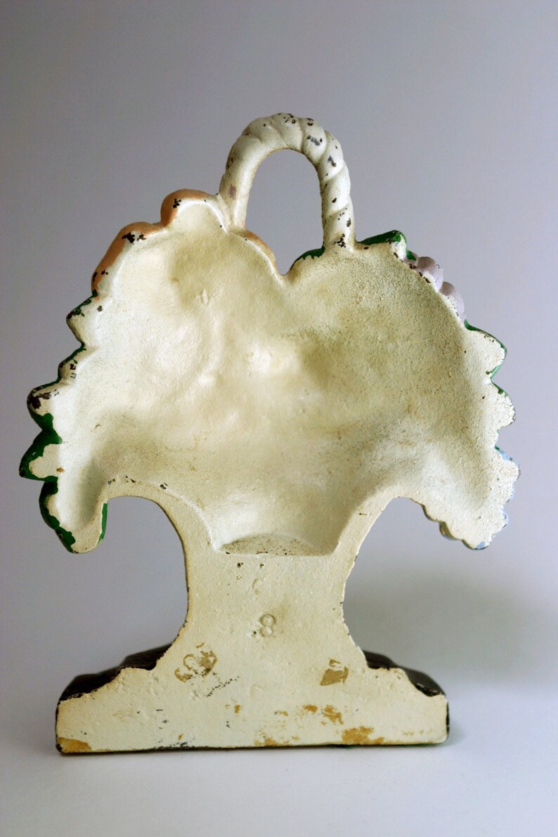 Vintage Cast Iron Door Stop Flower Basket Doorstop 8 | Etsy