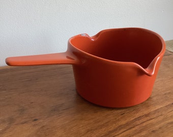 Copco Small Pan - Enameled Cast Iron - Sauce Warmer - Fondue Pot - Michael Lax - Denmark - Burnt Orange