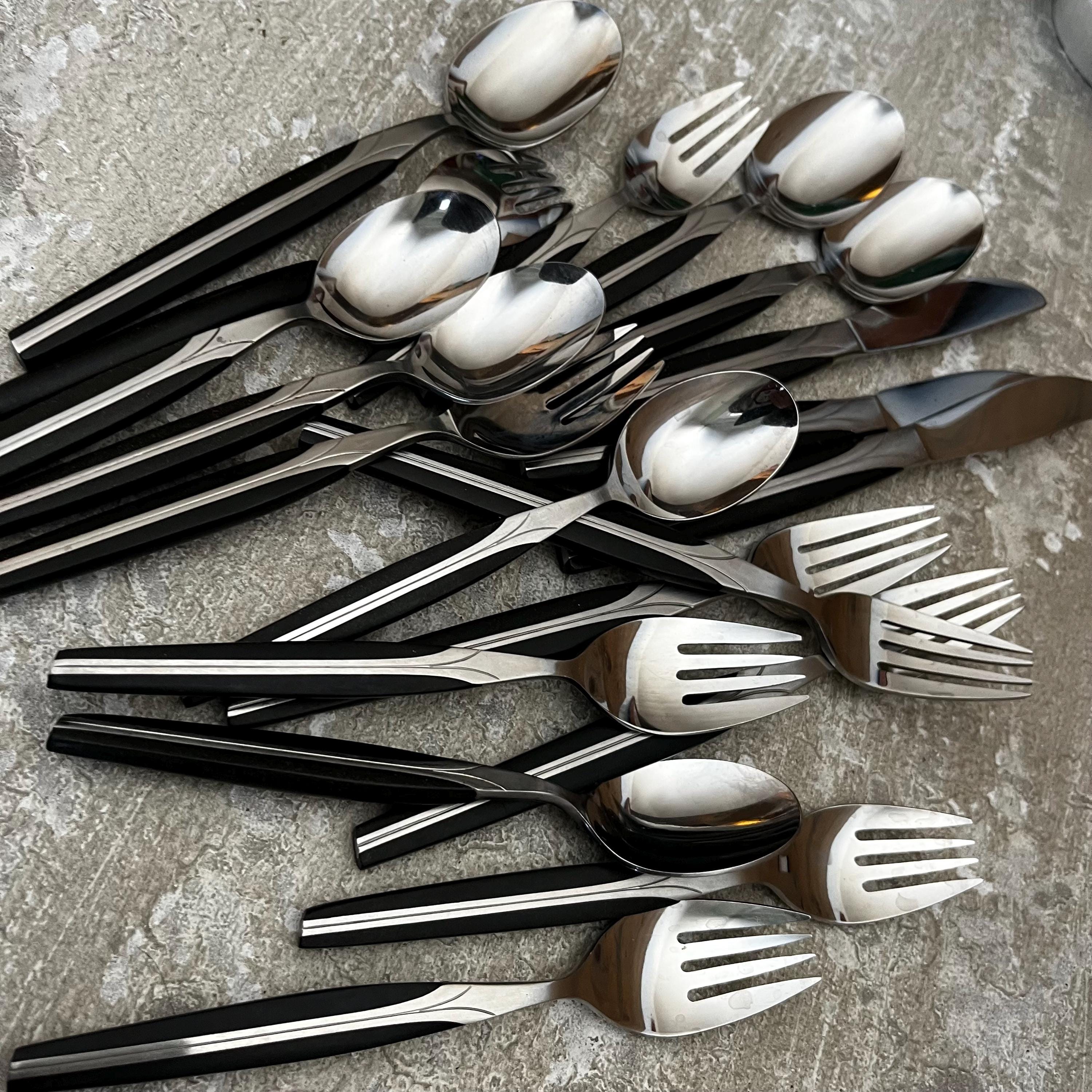 Cutlery by Cosmos - Black Handle - Pattern CSM1 - Stainless Steel