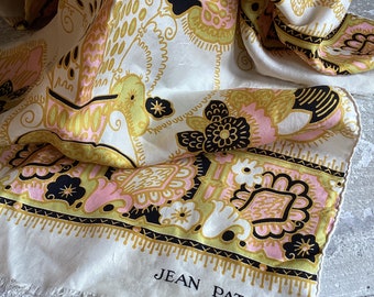 Jean Patou 100% Silk Scarf - Extra Long - Echarpe - Haute Couture Craft - Vintage Chic - French Couture - Spring Wardrode