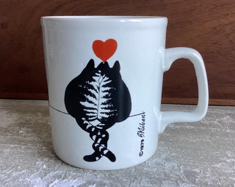 Kliban Cat Mug - Cats in Love - Kiln Craft Tableware -Coffee Tea Mug Cup - Made in England - 1979 Vintage Mug