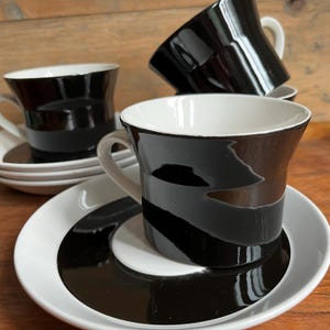 Mikasa duplex kop en schotel: Ben Seibel zwart-wit set