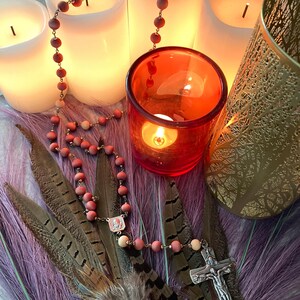 Padre Pio Catholic Rosary | Tea-Stained Wood & Olive Oil Treated Beads | Trinity Cross | Traditional Handmade Rosary