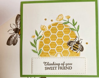 Thinking of You Sweet Friend Honeycomb Honeybee Card