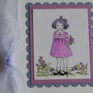 Curly Girl Orchid and Lavender Card to Cheer image 1
