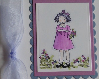 Curly Girl Orchid and Lavender Card to Cheer