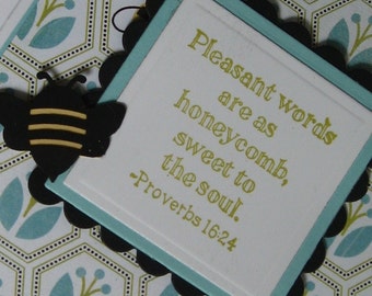 Pleasant Words are as Honeycomb Scripture Card for Encouragement, Blessing, Love