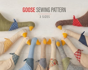 Goose Plush Sewing Pattern, Video Tutorial, Beginner Friendly (PDF Pattern)