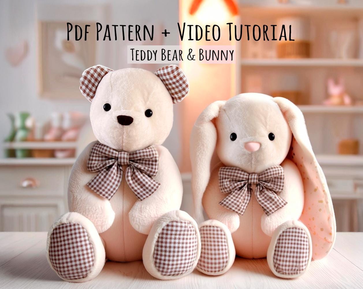 Memory Bear Pattern & Step-by-Step Sewing Tutorial - Teddy bear sewing pattern, stuff animal sewing, Sentimental Gift Idea,