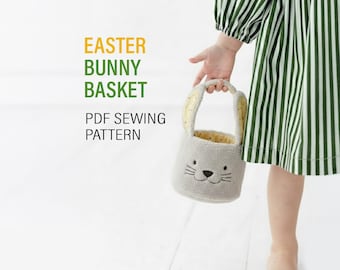 Bunny Easter Basket Sewing Pattern, 3 Sizes (PDF Pattern)