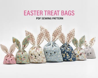 Bunny Ear Treat Bag Sewing Pattern, 7 Sizes, Beginner Friendly (PDF Pattern)