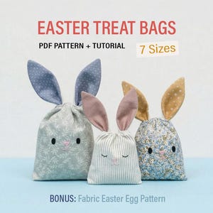 Hase Ohr Leckerli Tasche Muster, Anfänger freundlich, Häschen Korb Muster, Ostern Leckerli Tasche Nähen Muster, Kinder Ostern Geschenk, Häschen Geschenk Tasche