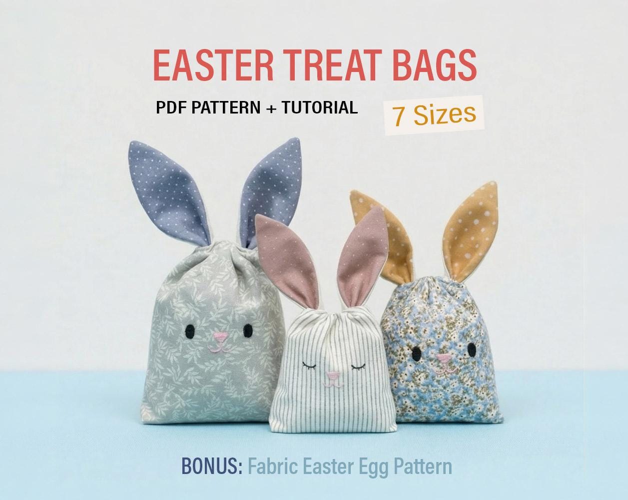 Bunny Ear Treat Bag Pattern, Beginner Friendly, Bunny Basket Pattern ...
