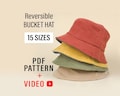 Bucket Hat Sewing Pattern, Summer Hat Sewing Pattern, Baby Hat Sewing Pattern, Woman Sun Hat, Easy Bucket Hat Pattern, For Beginners