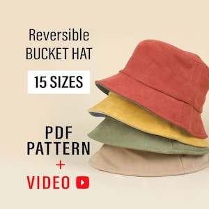Bucket Hat Sewing Pattern, Summer Hat Sewing Pattern, Baby Hat Sewing Pattern, Woman Sun Hat, Easy Bucket Hat Pattern, For Beginners