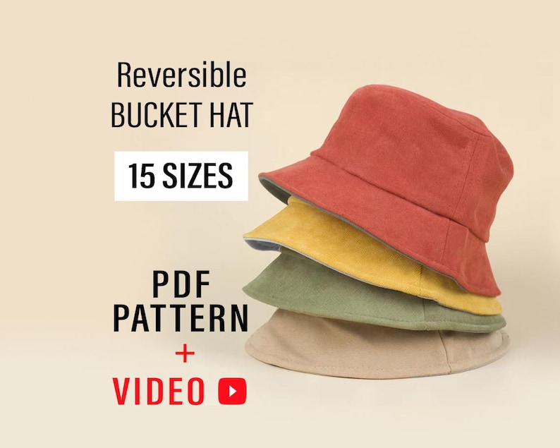 Bucket Hat Sewing Pattern, Summer Hat Sewing Pattern, Baby Hat Sewing Pattern, Woman Sun Hat, Easy Bucket Hat Pattern, For Beginners image 1