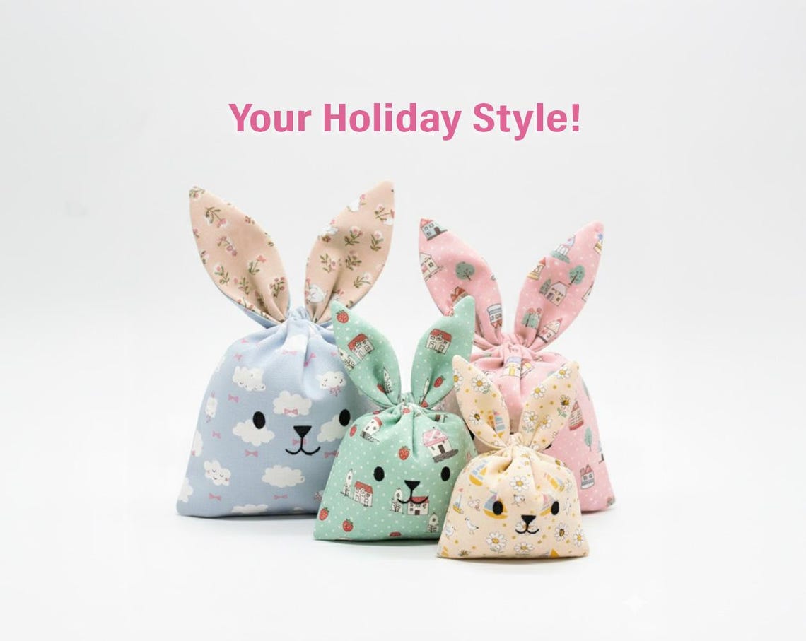 Bunny Ear Treat Bag Pattern, Beginner Friendly, Bunny Basket Pattern ...