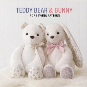 Schritt-für-Schritt Memory Bear Schnittmuster, Teddybär Nähen, Stofftier Nähen, Sentimentale Geschenkidee,