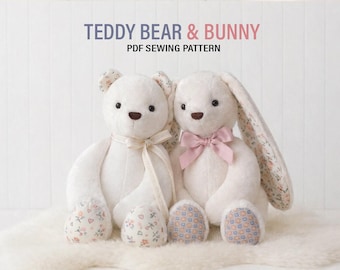 Memory Bear Pattern & Step-by-Step Sewing Tutorial - Teddy bear sewing pattern, stuff animal sewing, Sentimental Gift Idea,