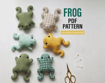 Frog Sewing Pattern, Easy frog sewing pdf patterns, Stuffed frog plush sewing pattern, sewing pattern for beginner friendly