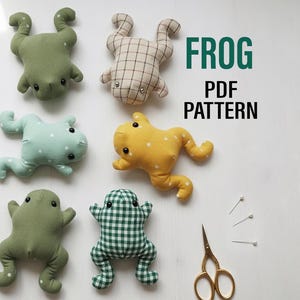 Frog Sewing Pattern, Easy frog sewing pdf patterns, Stuffed frog plush sewing pattern, sewing pattern for beginner friendly