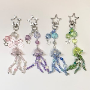 jellyfish keychains, handmade keychain ocean accessories, handmade gifts, gifts for family gifts for friends
