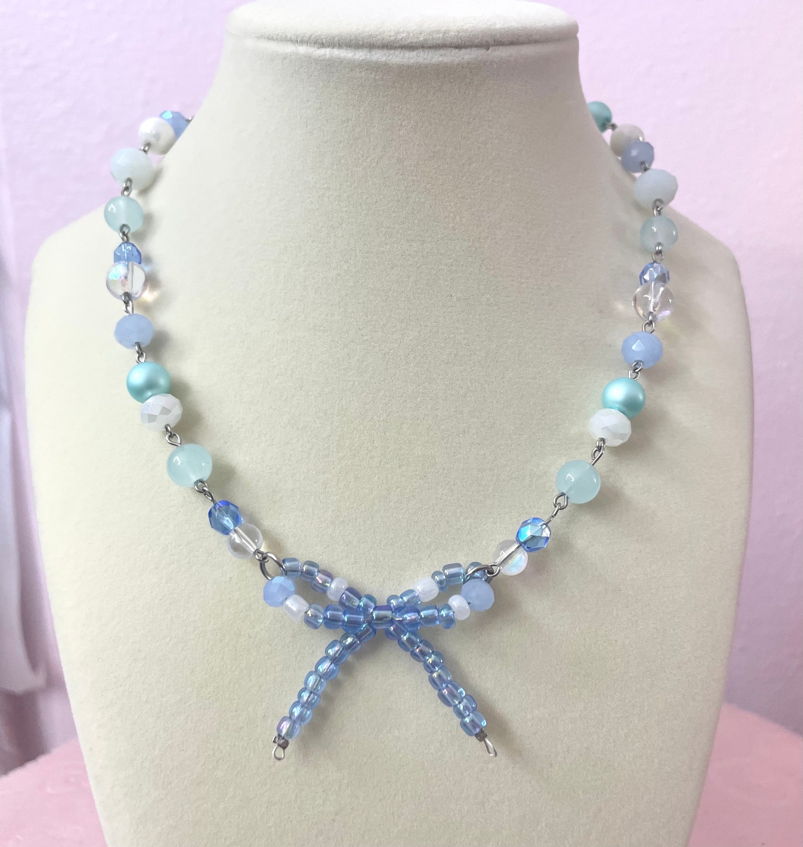 Bow Sweet Necklace - Blue