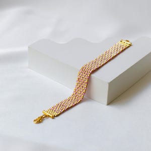 Bracciale con perline in oro rosa Bracciale con perline Bracciale regolabile Bracciale fatto a mano Bracciale di tendenza Bracciale brillante Confezione regalo di compleanno