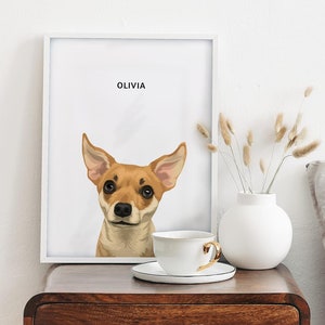 Custom Quality Pet Portrait from Photo - Framed 8&quot; x 10&quot; - Small Size, Single Pet - High-Quality Design