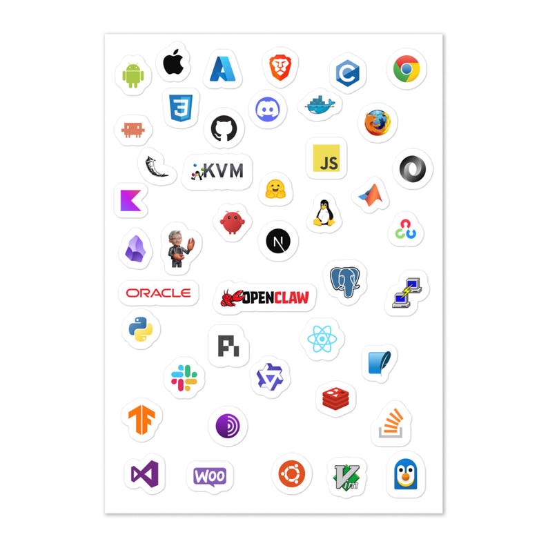 Full Stack Developer Sticker Pack Vol.2, Programmer Tech Logo Decals, Coding Tools Laptop Stickers, Open Source Dev Sticker Sheet